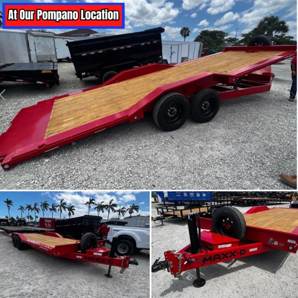 24' MaxxD Flatbed w/ Driveover Fenders & Hydraulic Tilt